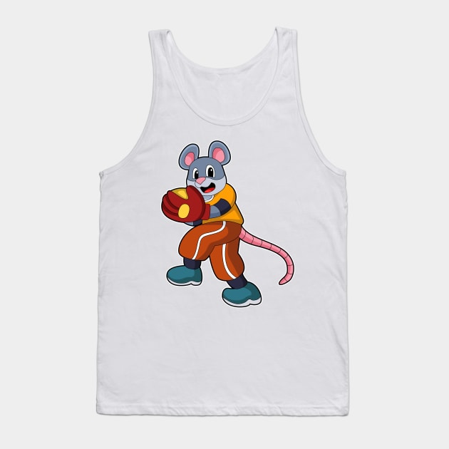 Mouse at Baseball with Baseball glove Tank Top by Markus Schnabel